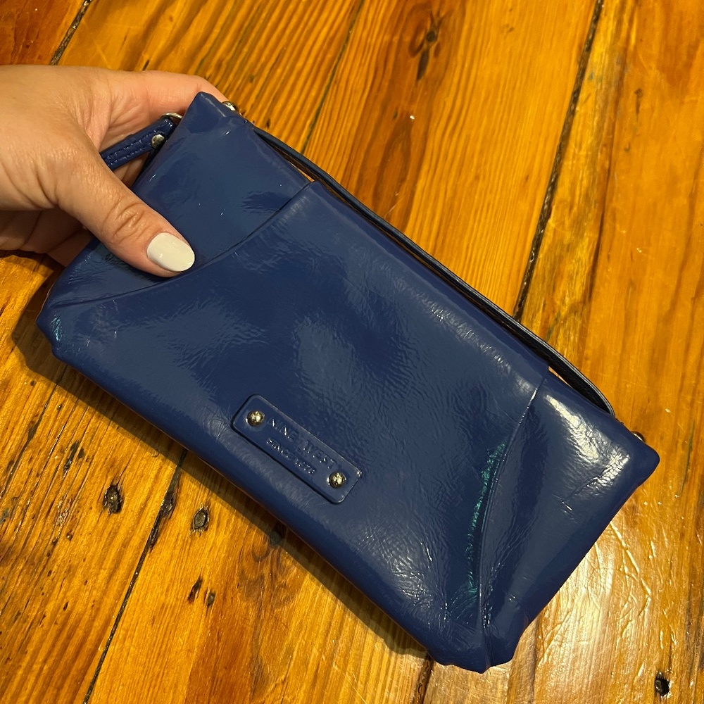 NINE WEST Patent Leather Cobalt Blue Clutch